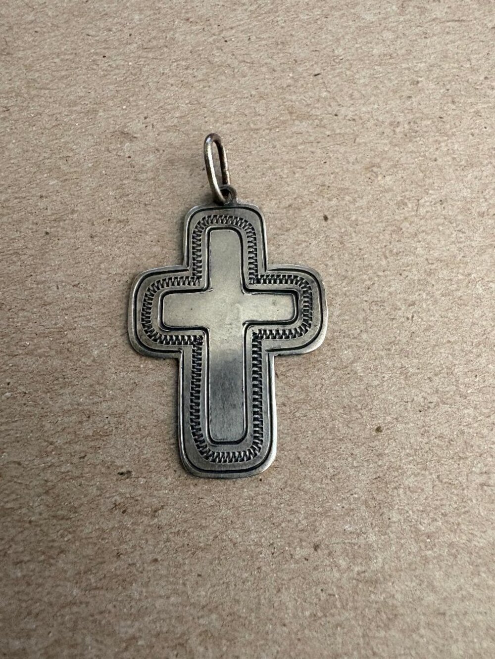 Vintage Don Lucas signed sterling silver Navajo cross